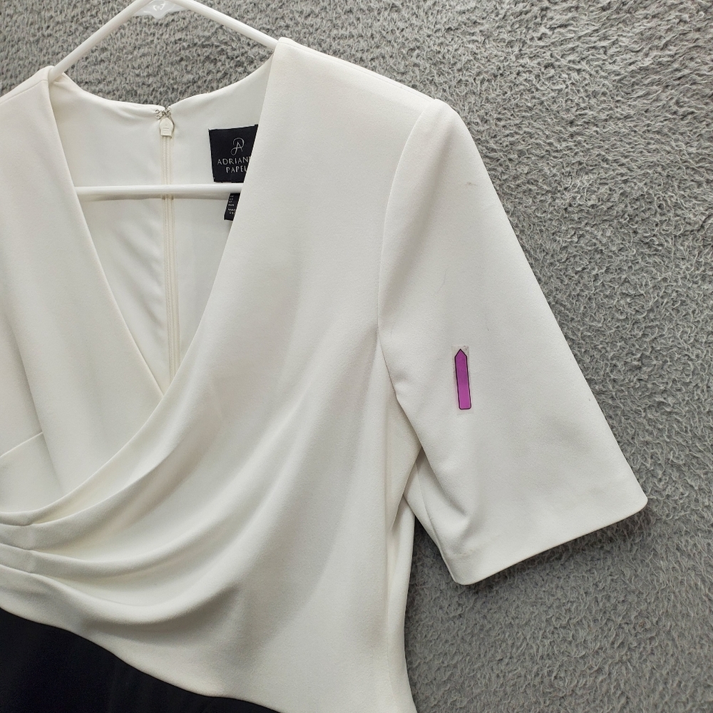 Adrianna Papell White and black Two-Tone Midi Dress - Picture 5 of 12